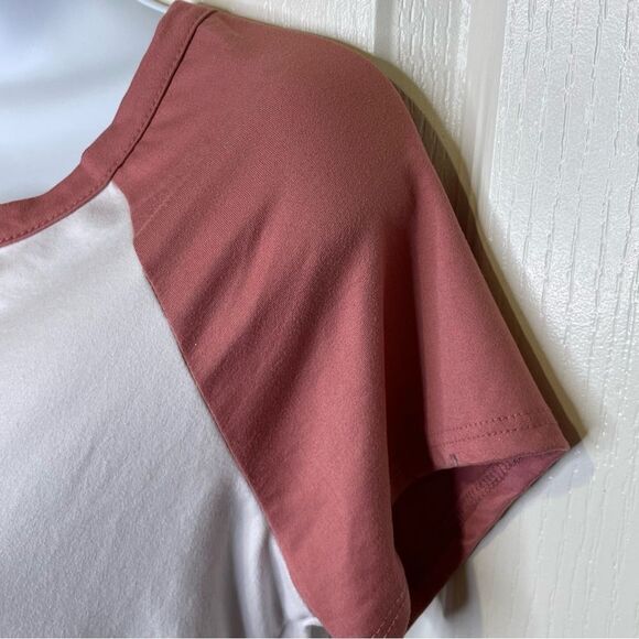 Ruby & Lace Cropped Short Sleeve Shirt Growing Mushroom Butterfly White Mauve XL - Picture 5 of 9